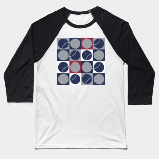 Pattern of blue and gray circles in a square Baseball T-Shirt